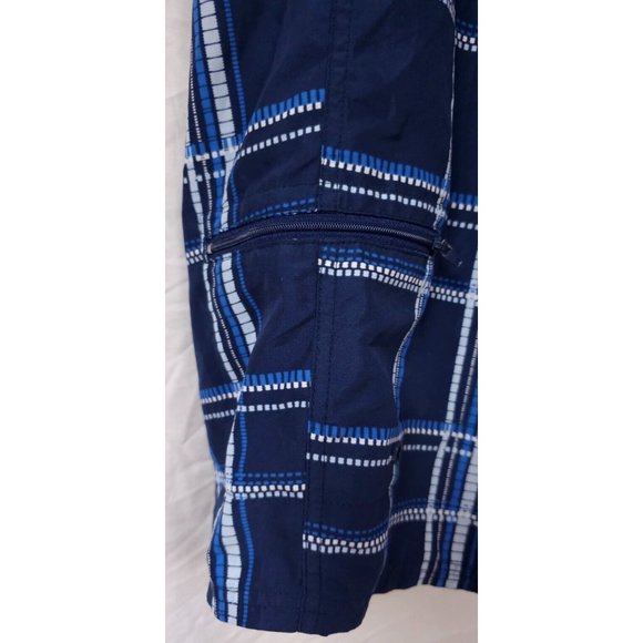 Nike W32 Blue Zip Pocket Hook N Loop Fly Surfing Swoosh Boardshorts Inseam 21" - Picture 5 of 11